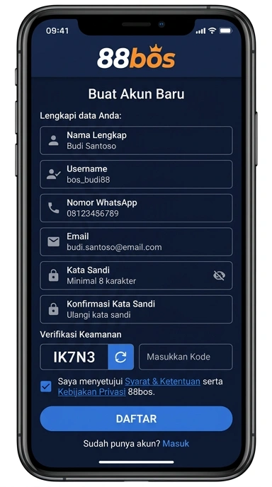 Panduan Registrasi Akun Baru 88bos untuk Android
