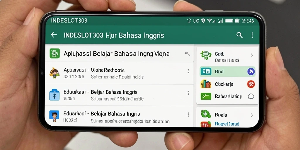 Tampilan antarmuka aplikasi Belajar Bahasa Inggris yang ramah pengguna.