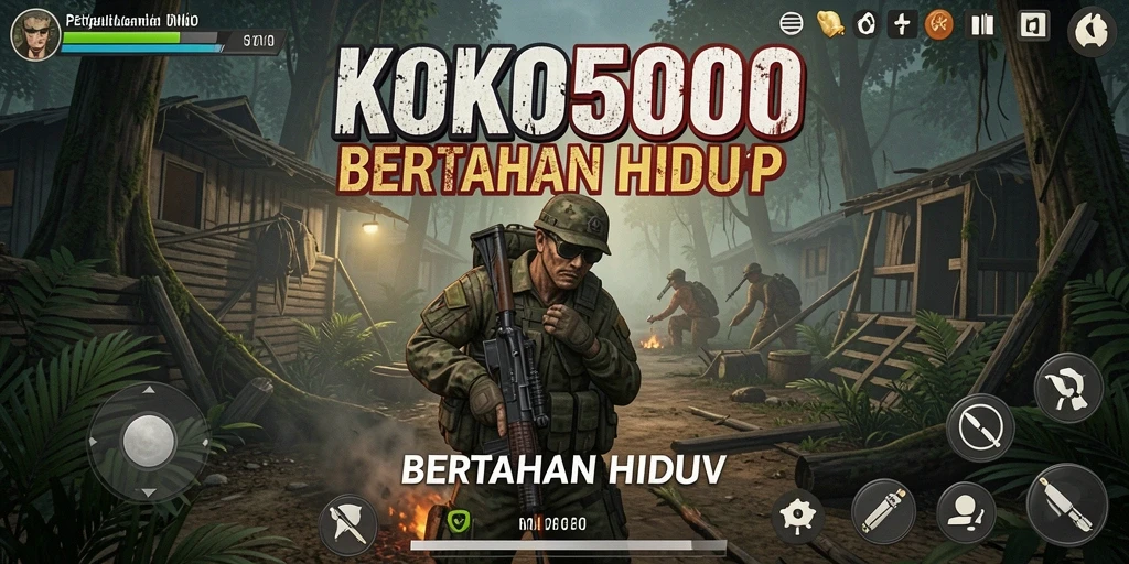 Screenshot KOKO5000 menampilkan antarmuka bertahan hidup yang mendebarkan.