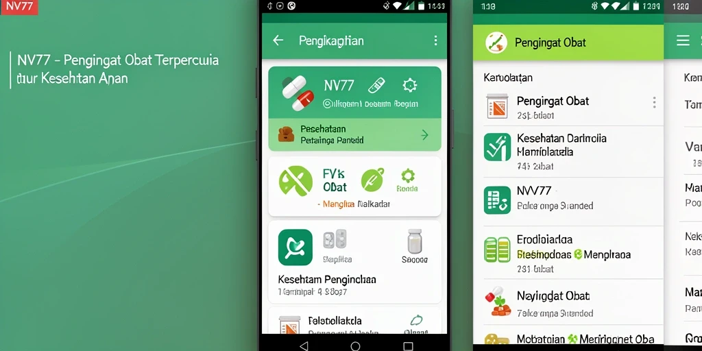 Antarmuka NV77 yang menampilkan pengingat obat efektif.