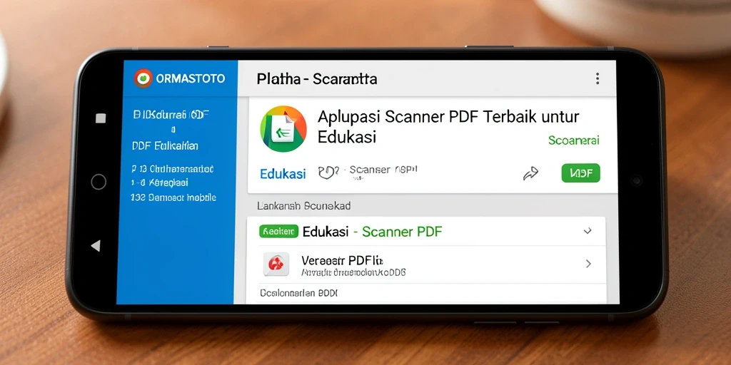 Tampilan antarmuka ORMASTOTO yang sederhana dan intuitif untuk Scanner PDF.