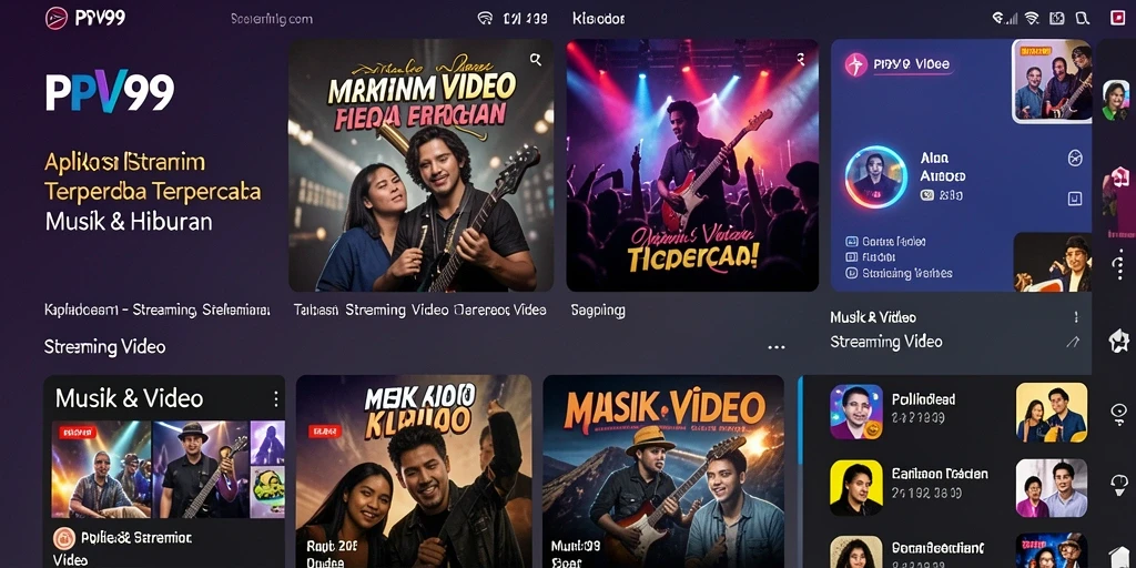 Antarmuka pengguna PPV99 yang sederhana dan menarik untuk streaming video.